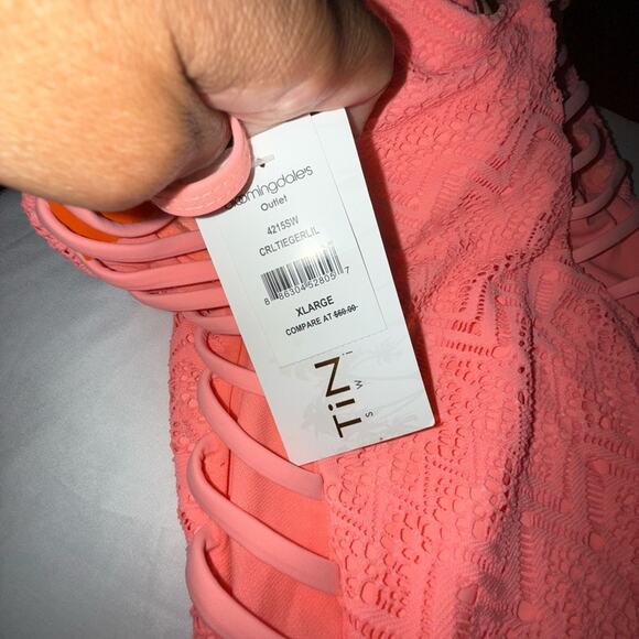 Tiki bikini one piece padded Strappy one piece swimsuit net - Picture 6 of 6